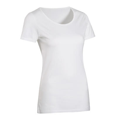 T-Shirt 100% Coton Fitness Blanc